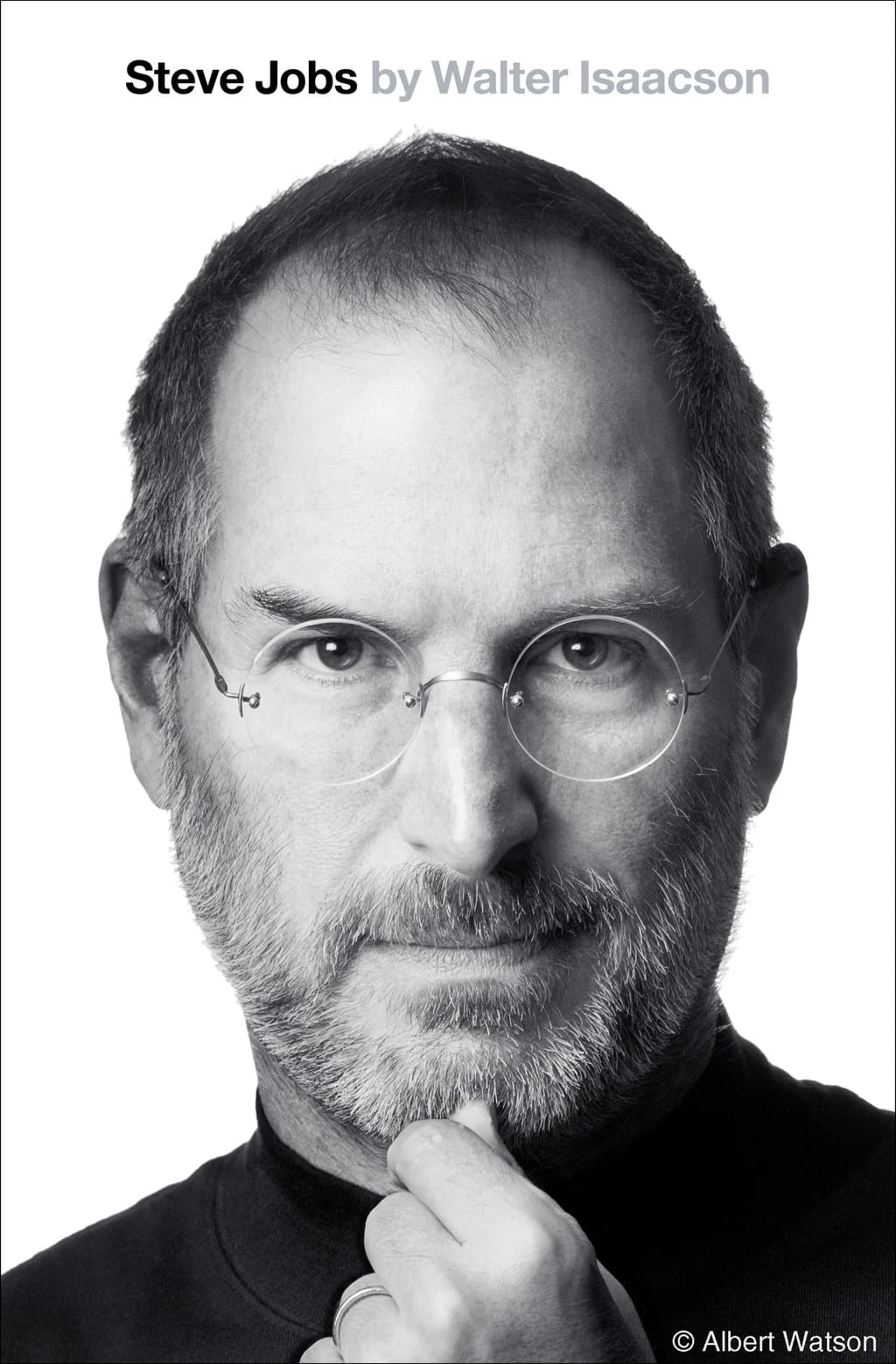 Steve Jobs by Walter Isaacson — official book cover, photograph by Albert Watson